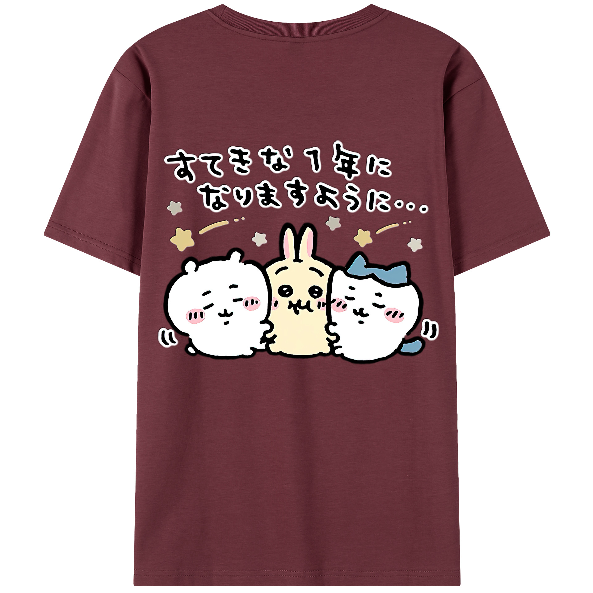 （画像用） ちいかわ ちいかわ Chii-kawa chiikawa 綿100％半袖Tシャツ（背面プリント）